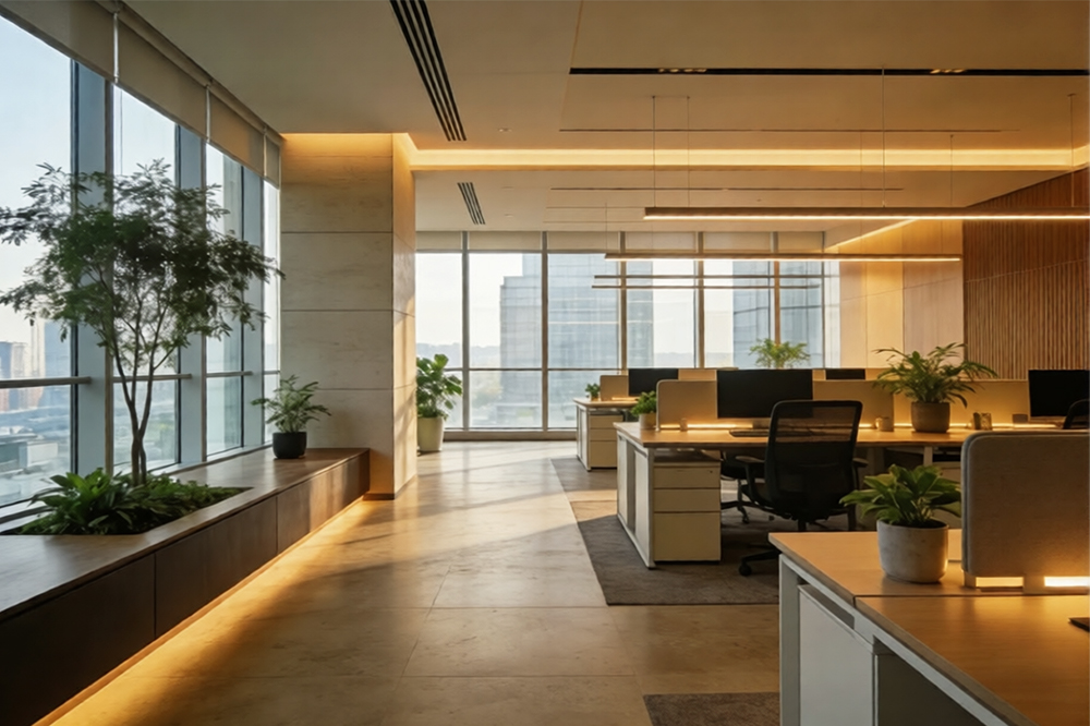 ZYLOR commercial cleaning robot maintaining spotless floors in office building lobbies