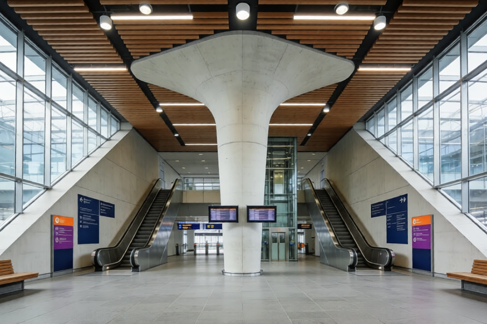 ZYLOR robot sweeper operating continuously in airport terminals during peak hours